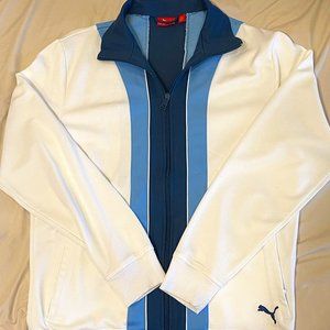 MEN’S PUMA TRACK JACKET WHITE CAROLINA NAVY BLUE M